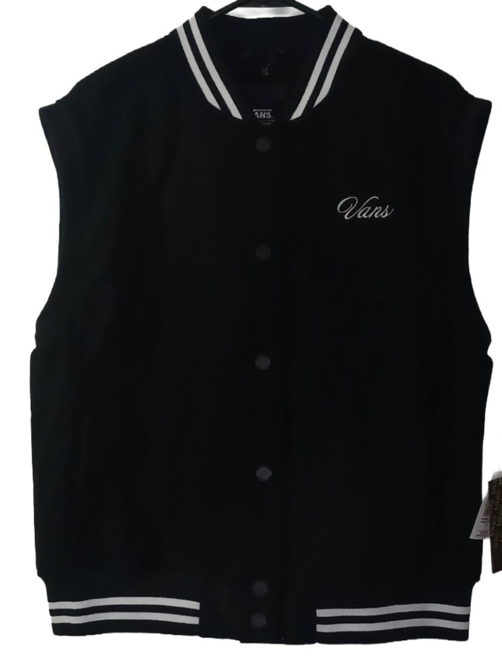 Vans Black Varsity Jacket – Snap Front Streetwear